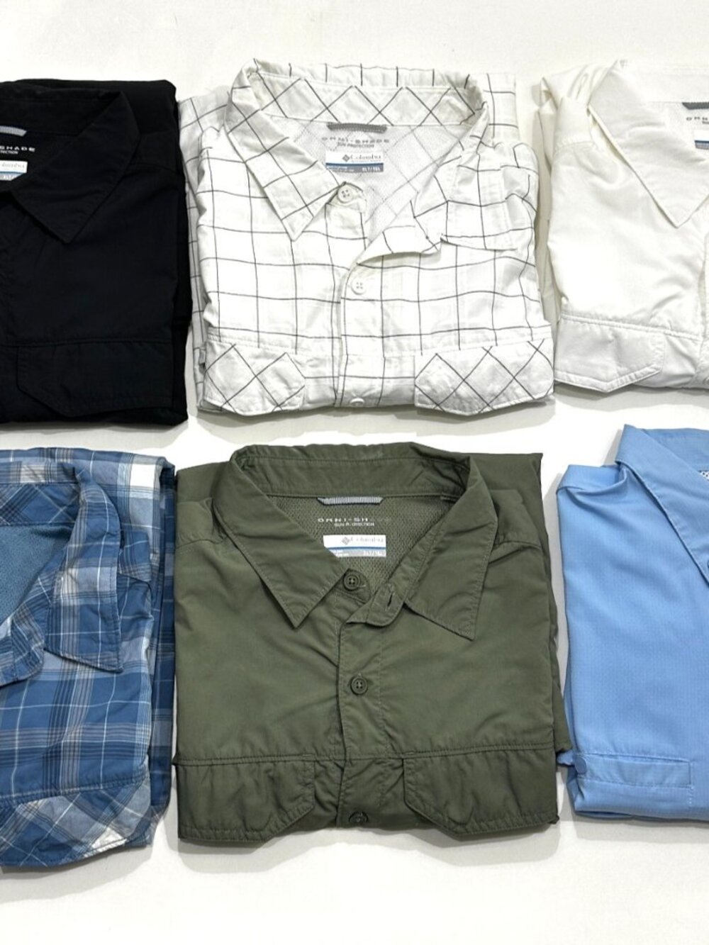 Lot of 6 Columbia PFG Omni-Shade Shirts Mens XL XLT Fishing Hiking